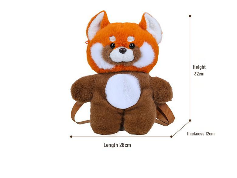 Adorable Plush Panda and Raccoon Backpack - Cute Cartoon Style for Kids