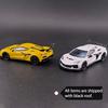 Fine Works 1:64 Chevrolet Corvette C8 Z06 Diecast Model Car With Black Roof 2 Colors Yellow White Collectible Gift Toys for Boys