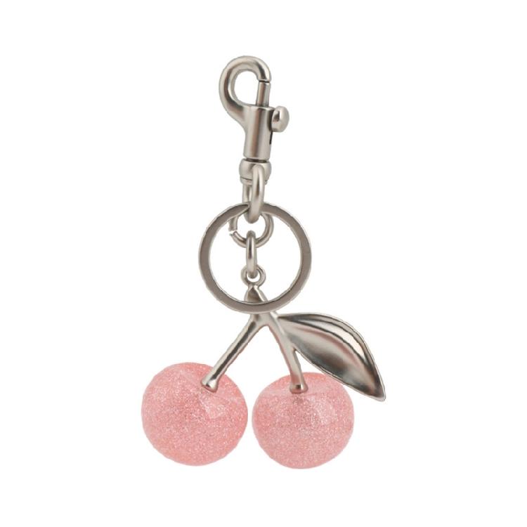 Unique Crystal Cherrys Love Lock Keychain Charm Handmade Woven Designs Key Accessory for Fashionable Individuals 1