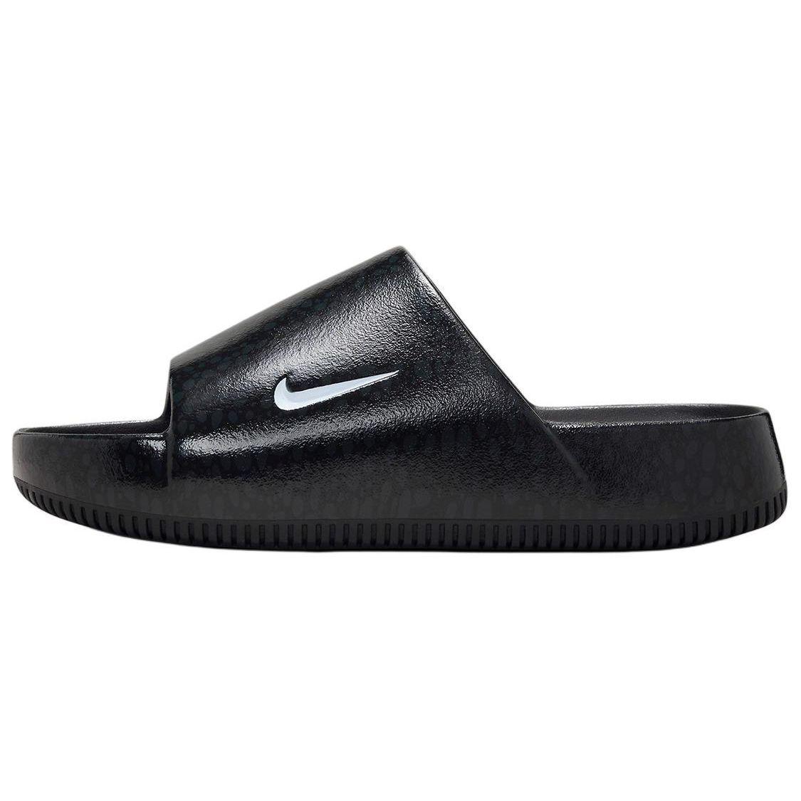 Nike Calm Slide Round Head Comfortable Silent Non-Slip Odor-Resistant Slide Sandals Men Sandals Black HM5072-001 EU 38