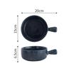 Ceramic Baking Bowl with Handle, Japanese Style Heat Resistant Deep Bowl Microwave Oven Safe Kitchen Food Bowl for Soup Salad Pasta Dessert Dinnerware