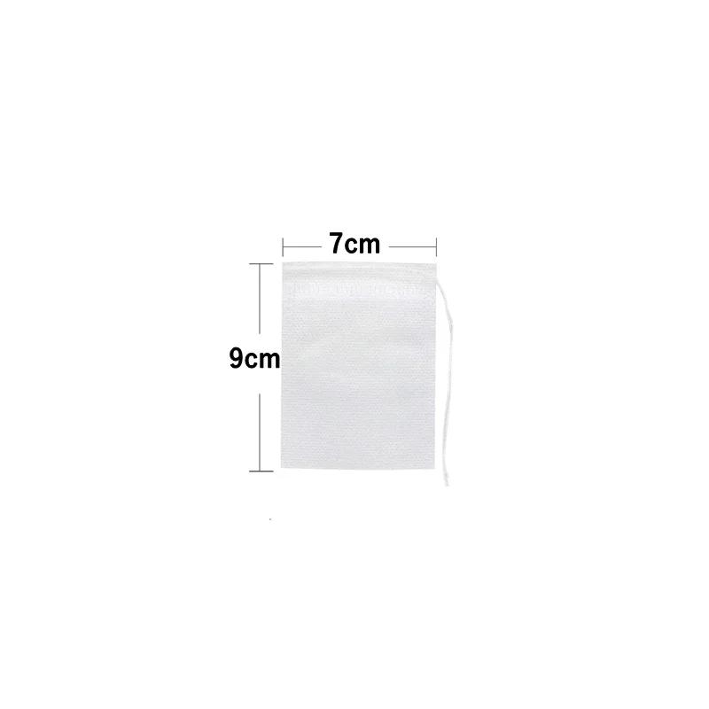 100pcs Disposable Tea Bags Non-woven Fabric Tea Filter Bags with Drawstring Filter Paper Teabags for Loose Leaf Tea Herb Teaware