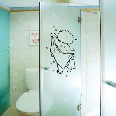Cute Waterproof Removable Shower Glass Door Sticker Kids Bathing Wall Sticker Decal