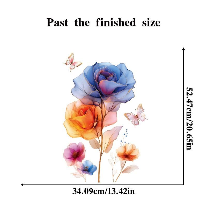 

Цветные наклейки на стену с цветами для спальни, гостиной, коридора, входа, фоновые цветочные наклейки на стену, ванная комната, шкаф, керамическая плитка, декоративная наклейка as pic