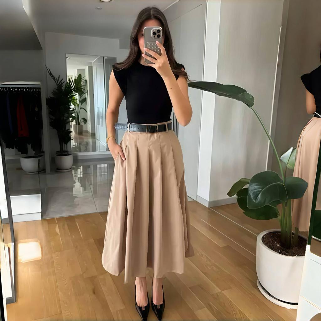 Dámské šaty Pás Skládané Midi šaty Dámské šaty bez rukávů Dámské pletené společenské šaty