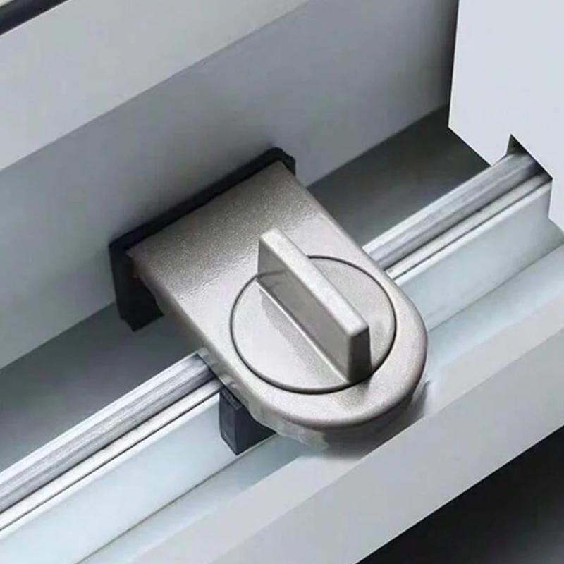 

1pc No-Drill Sliding Door Lock, Child Safety Lock for Sliding Windows, High-Rise Anti-Fall Limiter, Anti-Theft Safety Latch