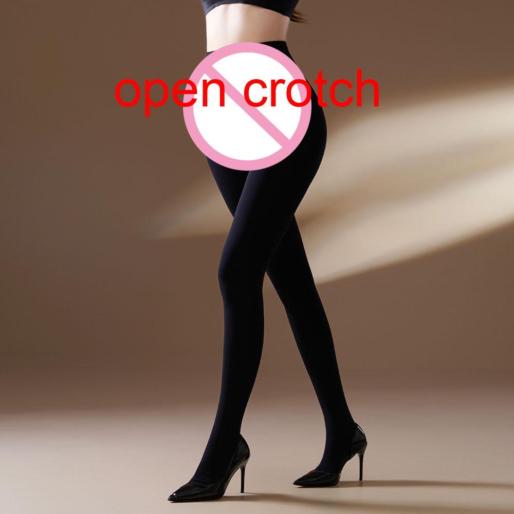 110G High Waist Push Up Hip Velvet Spring Autumn Pantyhose Close Open Crotch Leggings Tights Collant Strumpfhose Stockings Pants