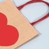 Krafts Paper Bags Red Heart Design Eco-Friendly Gift Bags with Heart Tags And Hemp Rope Gift Packaging for Weddings Birthdays Mother's Day Party