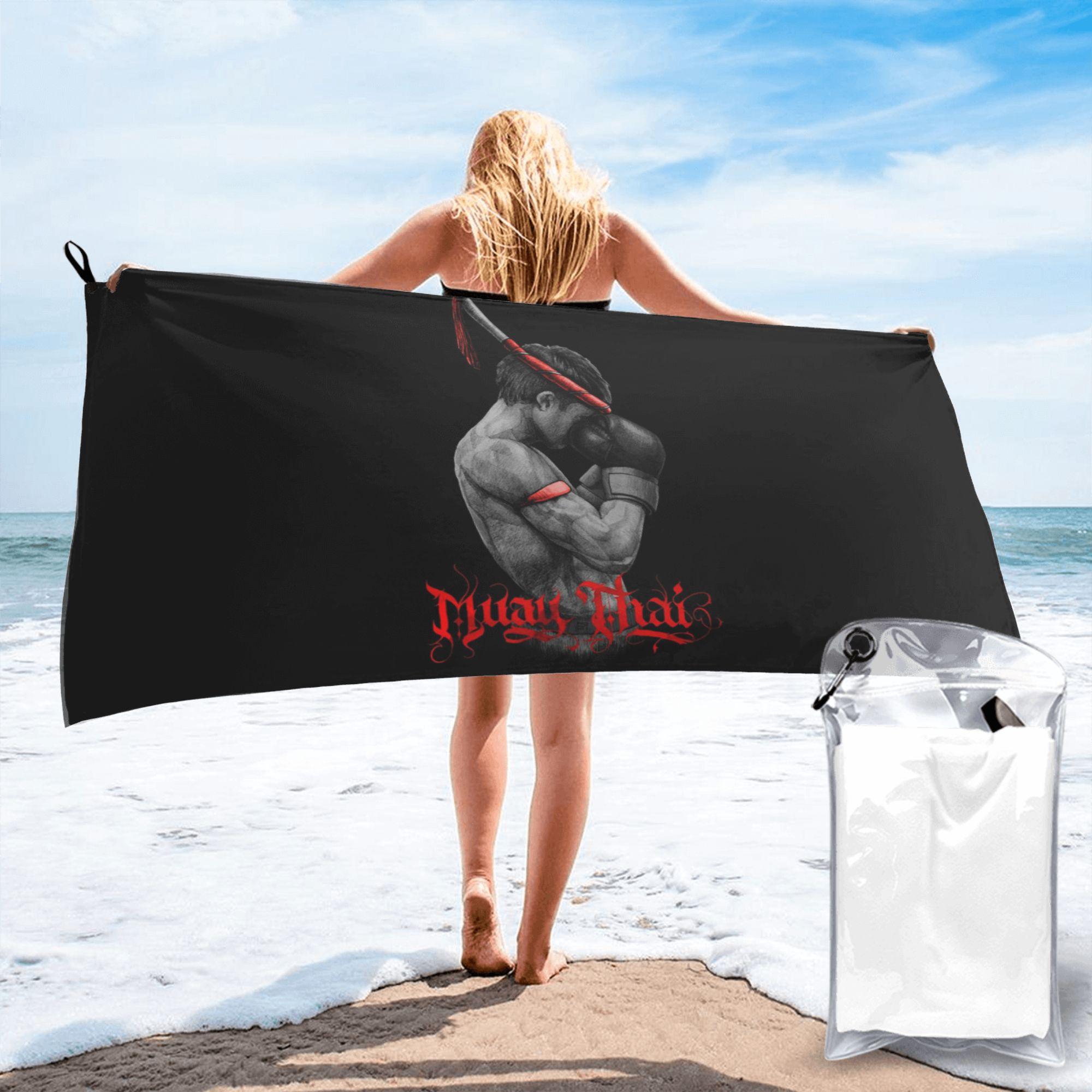 

Muay Thai Boxing Fighter Beach Towel Soft Microfiber Quick Dry Absorbent Quick Towels For Bath W40*H60(CM)