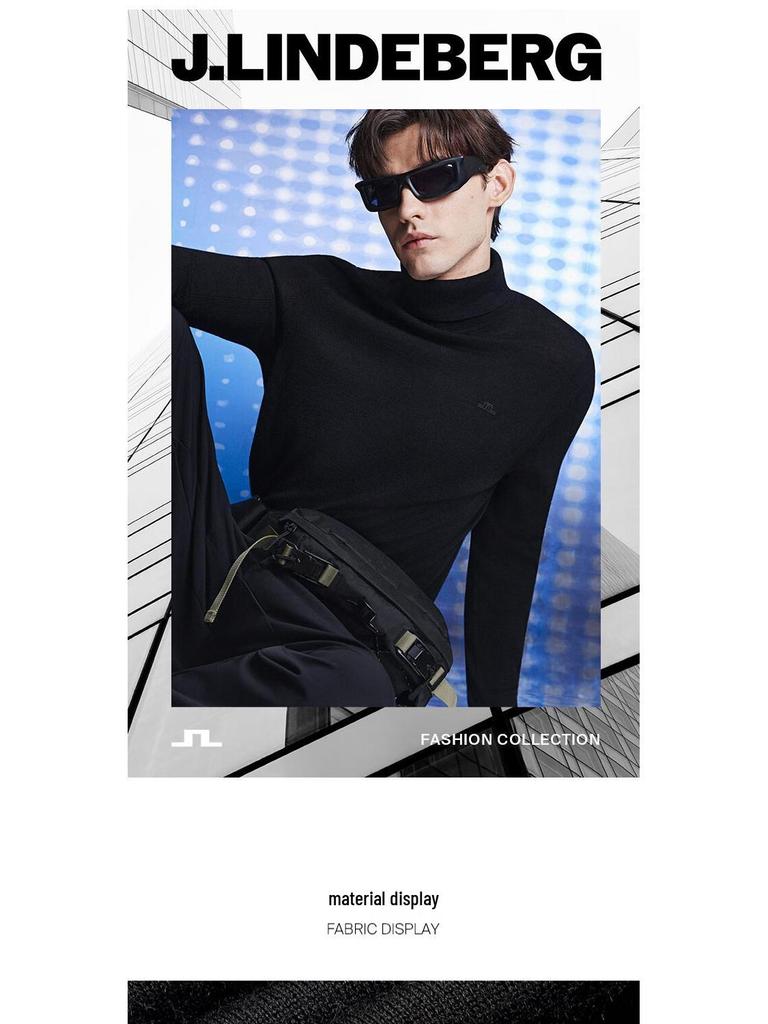 J.Lindeberg Men's Basic High-Neck Wool Blend Knit Sweater 52533E007