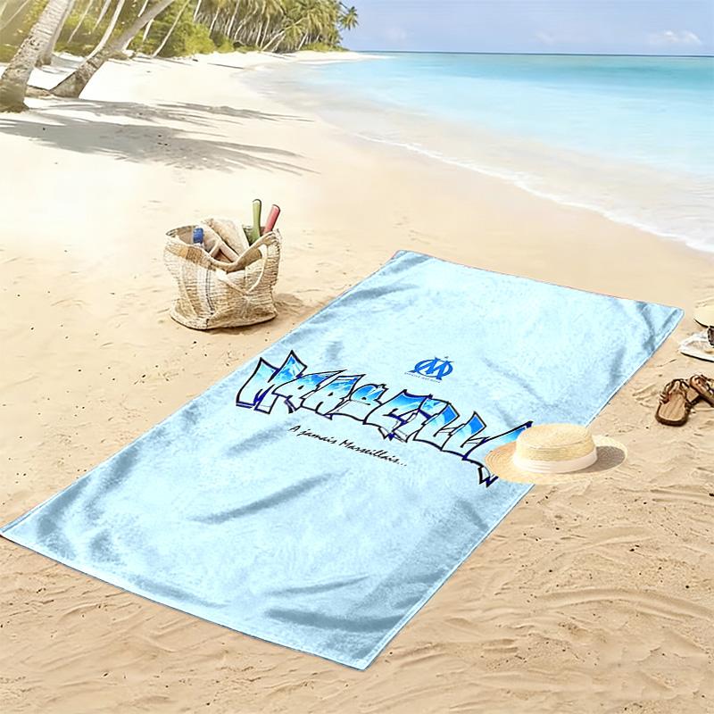 Asciugamano da Spiaggia Stampa Olympique de Marseille, Asciugamano Grande Morbido Asciugatura Rapida per Spiaggia Campeggio Nuoto