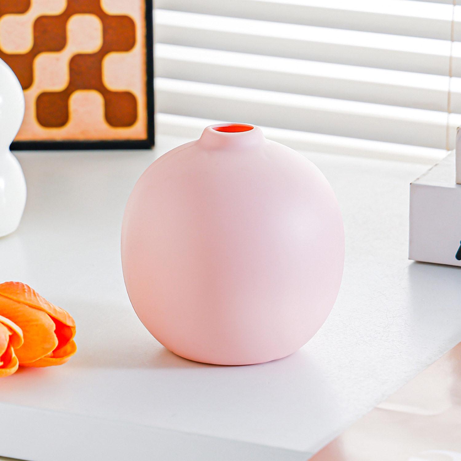 European Patchwork Sphere Vase: Modern Minimalist Decor for Living Room & Dining Table