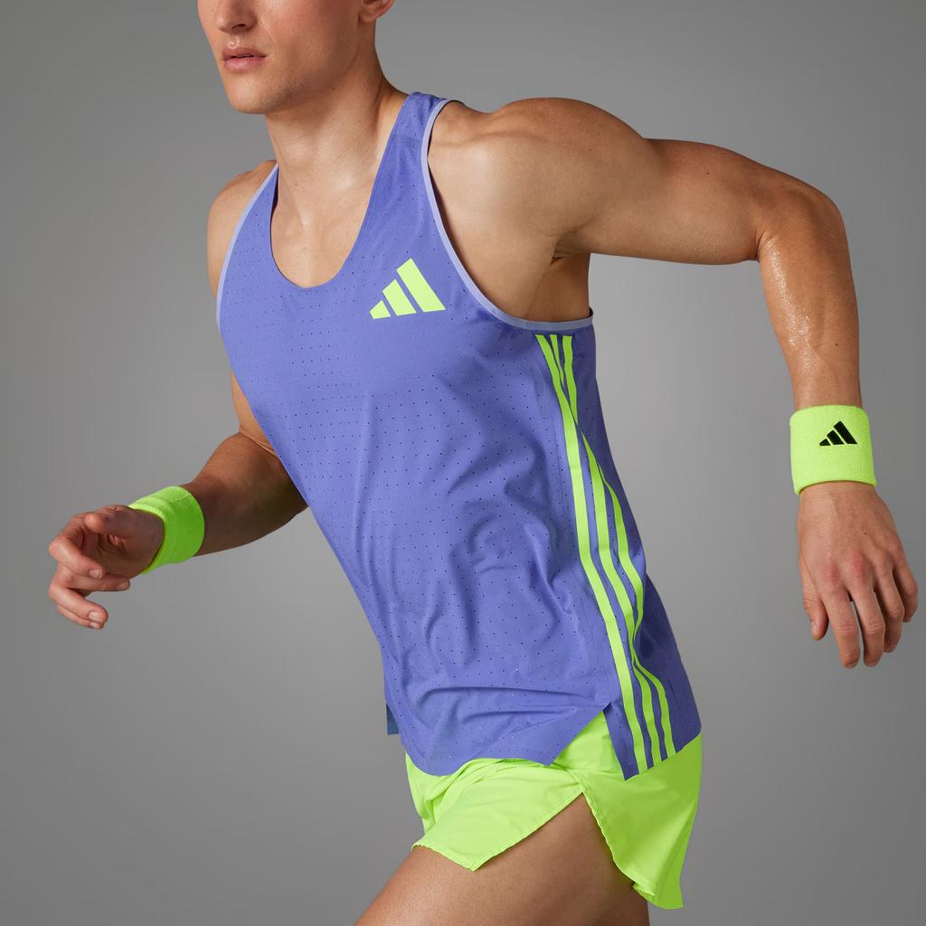 Adidas Adizero Running Tank Top Men Tops Blue IW6635