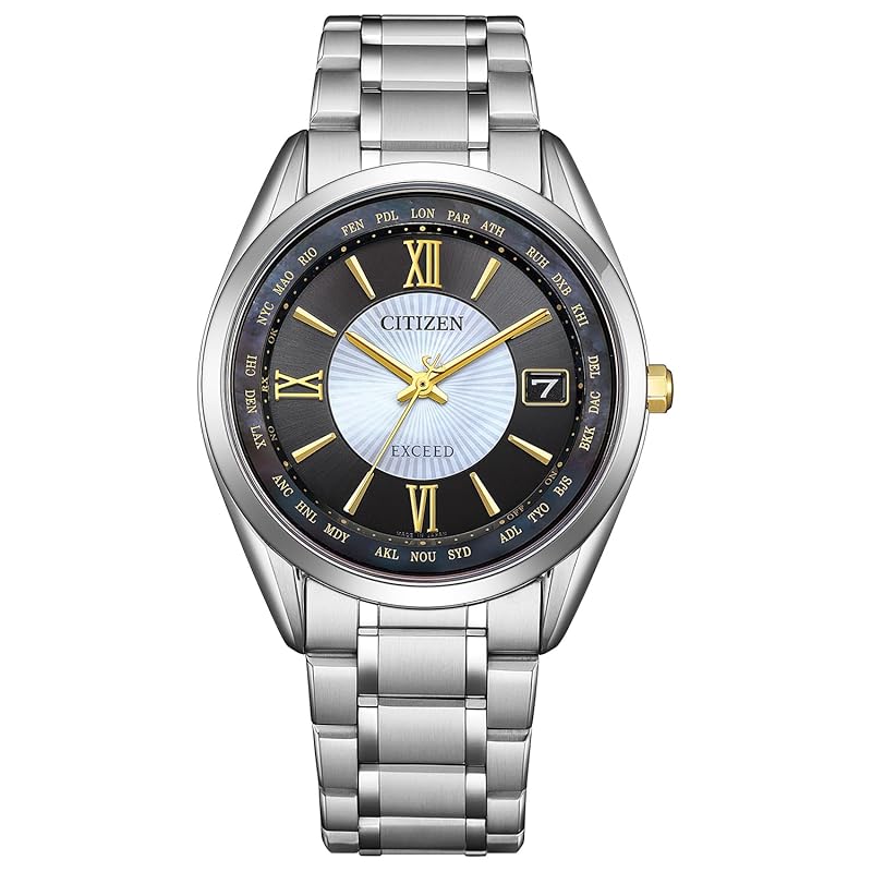 

[Citizen] watch Exceed Photovoltaic eco-drive radio clock waterproof Thin limited model black CB1154-66W men s silver