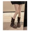 Women S British Style Martin Boots Thick Sole Short Boots Black Brown Autumn