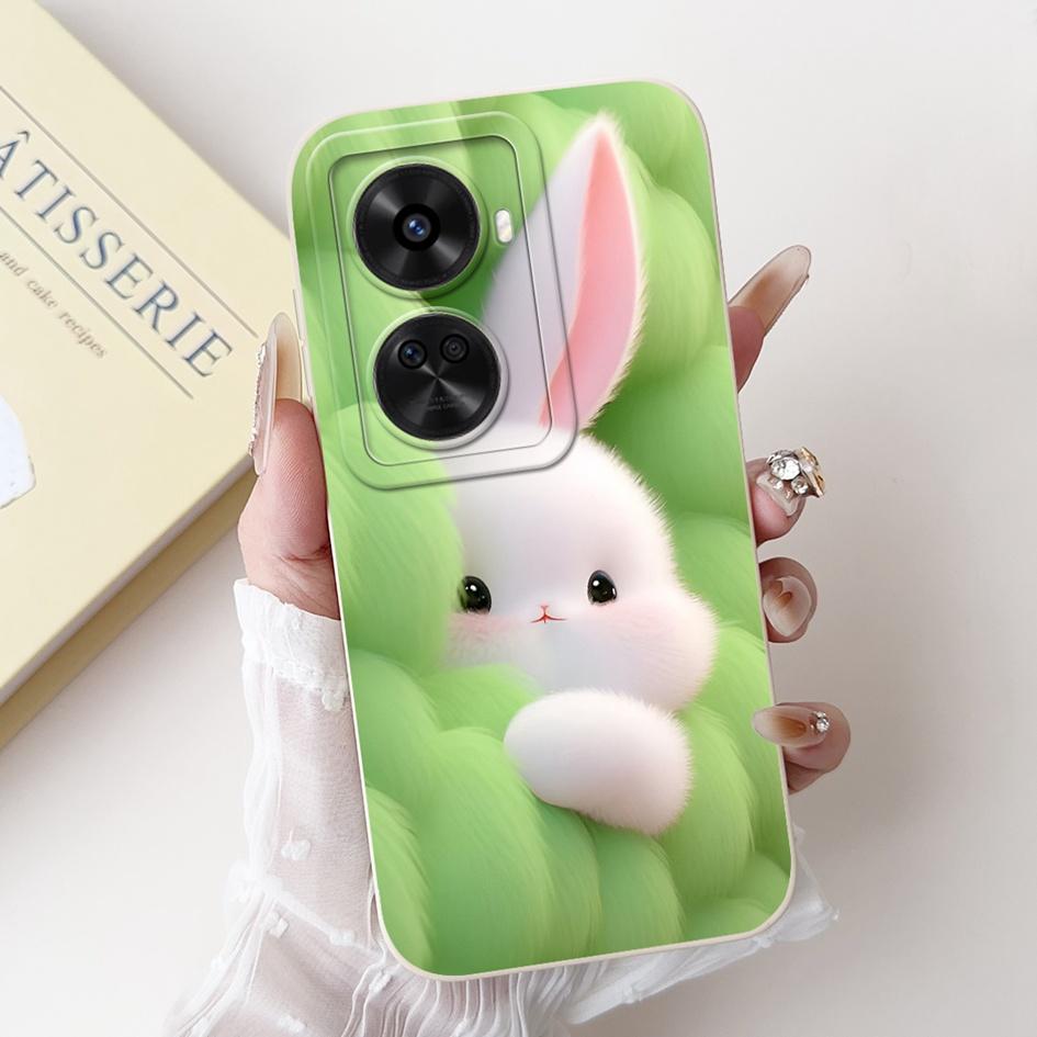 Für Huawei Nova 11 SE Hülle Süßer Hase Kaktus Cartoon Weiches Flüssigsilikon Stoßfeste Abdeckung Für Huawei Nova 12 SE BNE-LX1 Capa