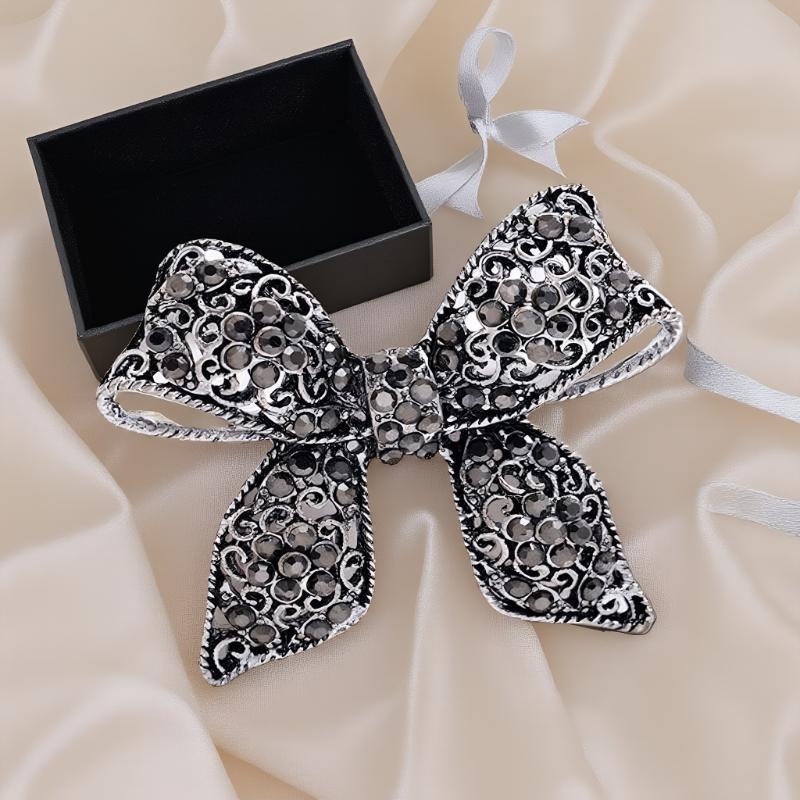 Sparkling Rhinestone Bow Brooches For Women Unisex Office Party Friend Gifts Jewelry Accessories