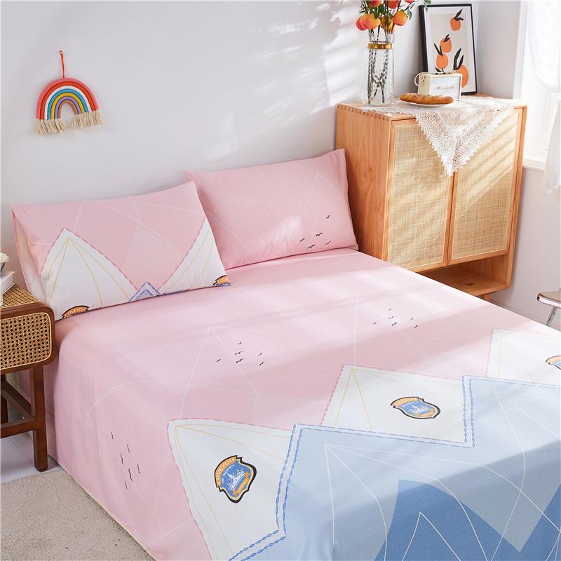 

Checkered Pattern Bed Sheet Set Cotton Bed Sheets with Pillowcases Thickened Extra Soft Bedding Set Skin-friendly Breathable 120x230cm 3Pcs