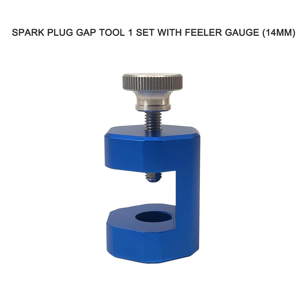 Spark Plug Gap Tool 1 Set with Feeler Gauge (14mm) Blue