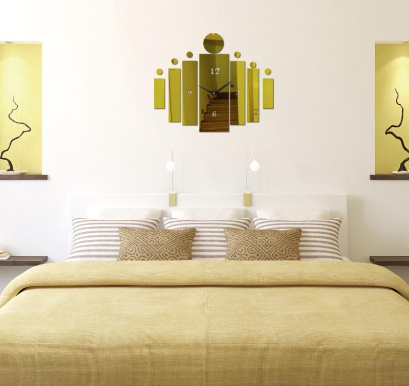 Acrylic Mirror Sticker Digital Wall Clock Mirror Wall Clock Decals Sticker