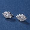 Geometric Rhinestone Eye Stud Earrings - Women's Unique Metal Jewelry