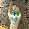 Hot Woolen Hand-Held Flower Sunflower Keychain Pendant Simulation Rose Handmade Crochet Ins Style Bag Hanging Accessory In Stock