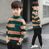 Boys' High-Neck Fleece Sweater - Thick Knitted, Trendy Base Layer for Autumn/Winter 2025