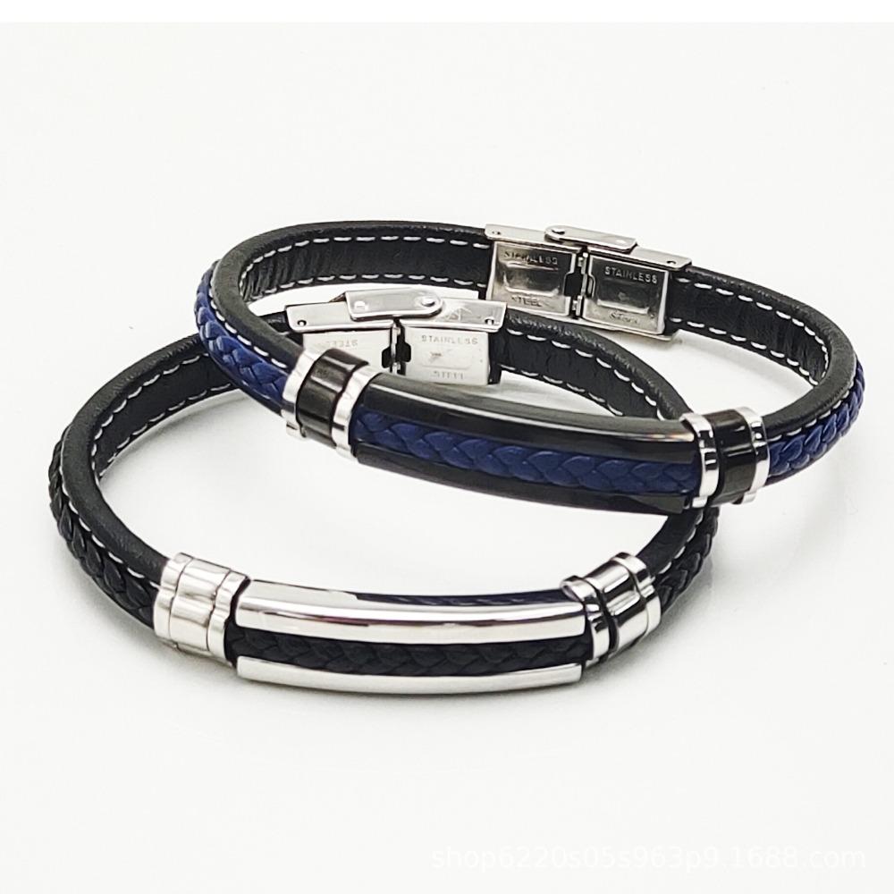 

Mixed batch fashionable simple bracelet personalized titanium steel belt hemp rope woven bracelet