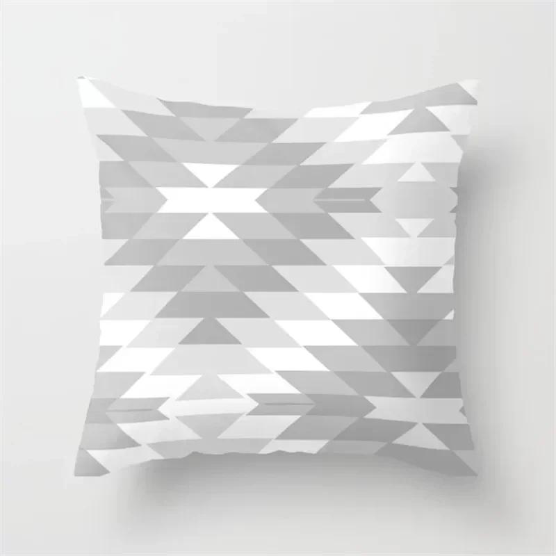 Color block geometric patterns Double-sided Printed pillow cover Short plush Suitable living rooms bedrooms throw cushion cover