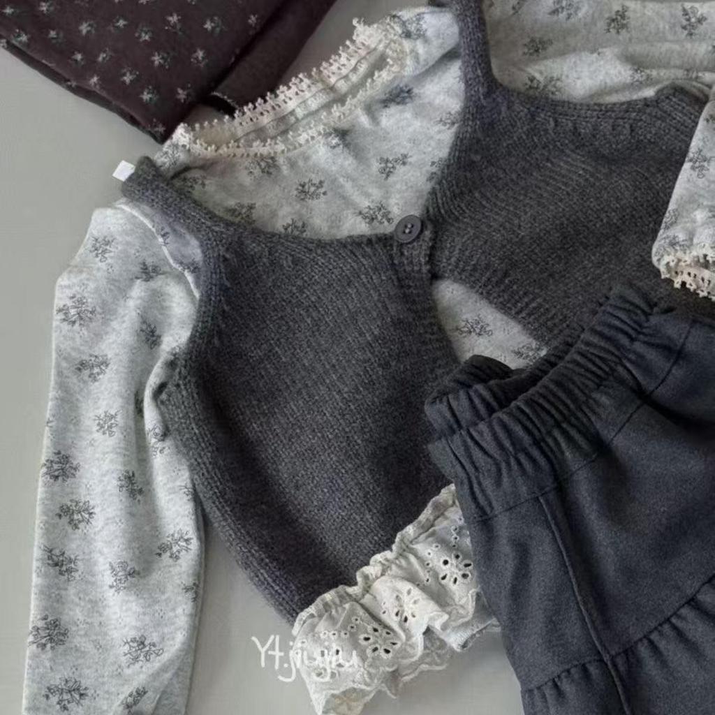 2025 Mädchen Trendiges Mode-Weste-Set im koreanischen Stil - Modisches Kinder-3-teiliges Outfit