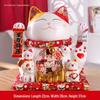 Ceramic Waving Fortune Cat Figurine for Home or Shop Decor