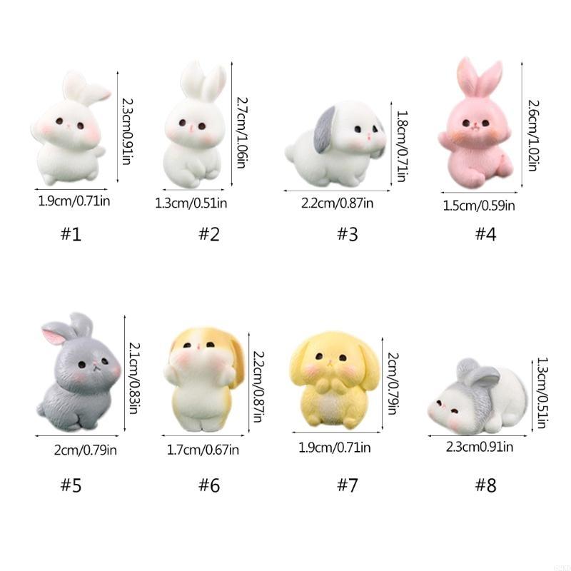 62KD Easter Rabbit Figurine Miniatures Ornament for Home and Shop Decorations