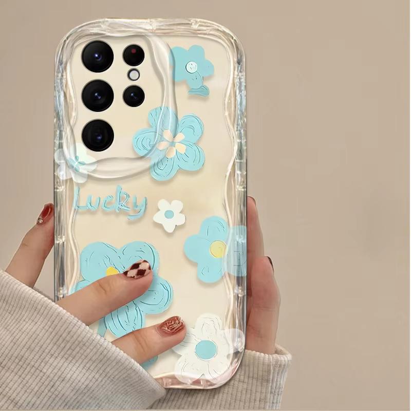 Custodia per Telefono Pittura ad Olio Fiore Onda per Samsung Galaxy S23 S24 S25 S26 Ultra S22 S21 S20 Plus FE A15 A16 A34 A35 A54 A55 Cover