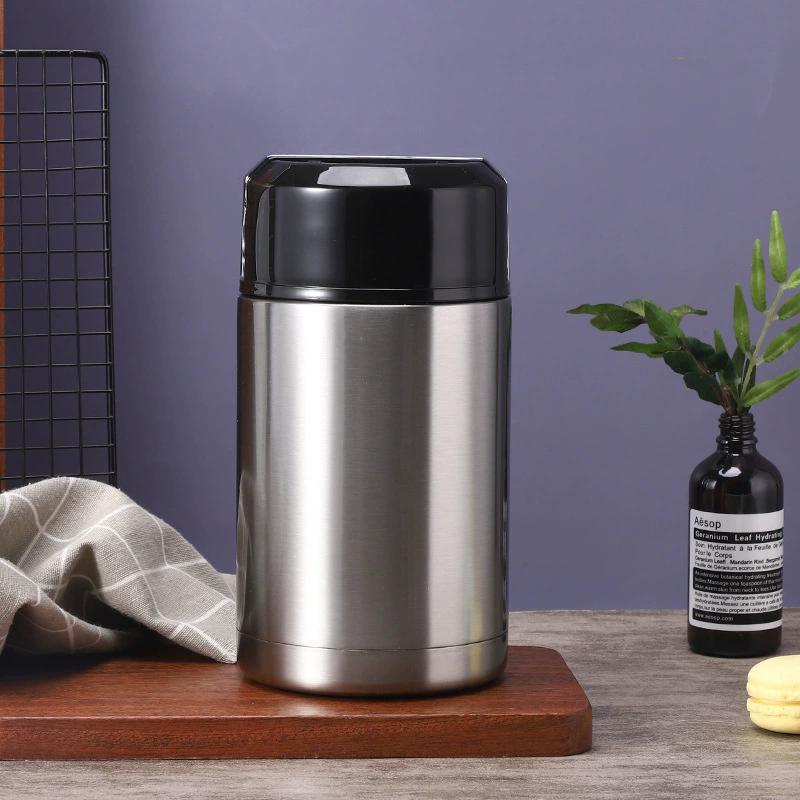 800ml 1000ml 1200ml Wide Mouth 304 Stainless Steel Vacuum Flask Insulated Food Jar Insulated Food Storage Thermos 800ml серебряный
