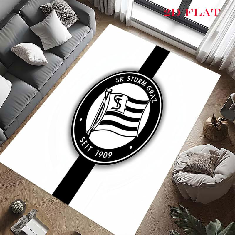 Poster SK Sturm Graz Tappeto per Soggiorno Camera da Letto Casa Decorazione Divano, Tappetino Antiscivolo per Giochi Bambini