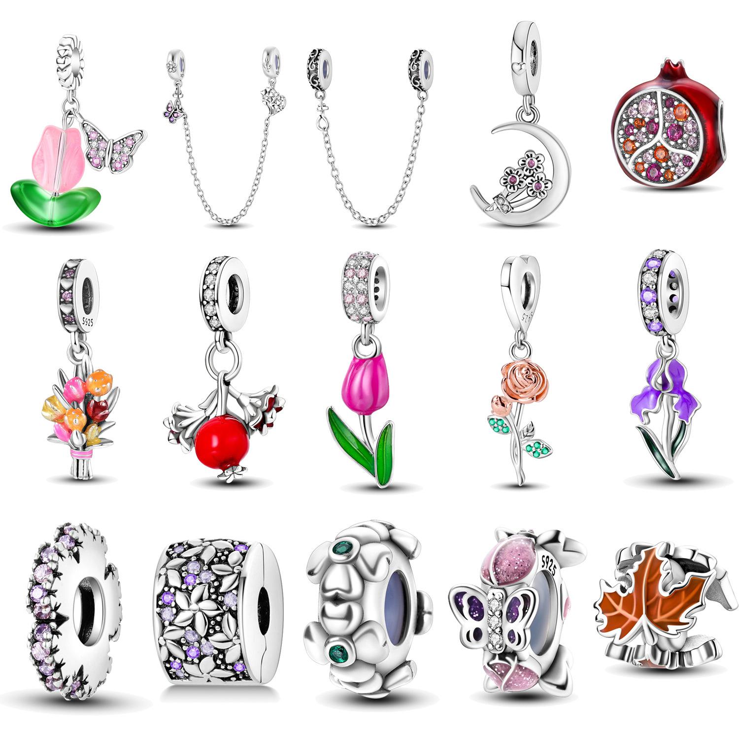 

Botanical Series S925 Flower Beaded Pendant Jewelry Accessories