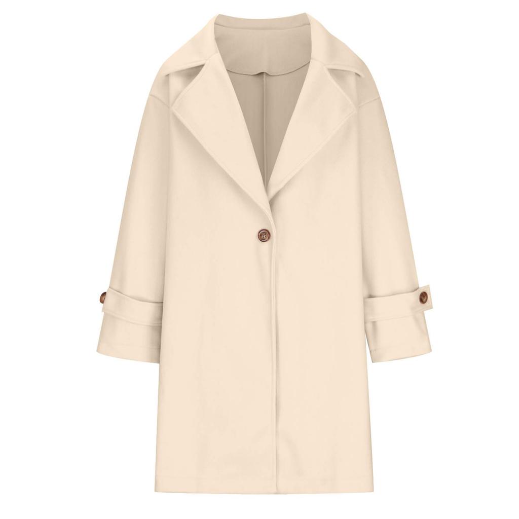 Women's Fashion Jacket Casual Solid-color Long-sleeved Cardigan Long Coat