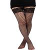 Women Sexy Lace Top Anti-Slip Plus Size Thigh High Fishnet Stockings Hold Ups Black Over Knee Length In Various Net Size