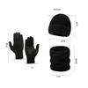 Winter Cashmere Wool Hat Warm Cold-Proof Knitted Hat Scarf Gloves Hat Three-Piece Set