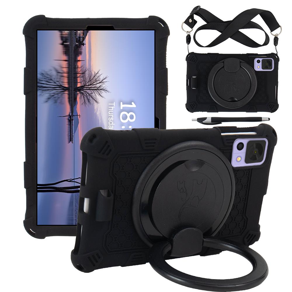 

Мягкий силиконовый чехол для Alldocube iPlay 50 60 mini Pro 8.4 360 вращающийся чехол-подставка с ручкой-держателем и плечевым ремнем противоударный iPlay 50 mini 2023 чёрный