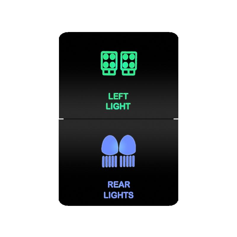 12V Green Blue Light Dual Button Switch ON OFF /Momentary Push Switch For Toyota 4Runner FJ Cruiser Landcruiser Camry RAV4 Prado Relays 5