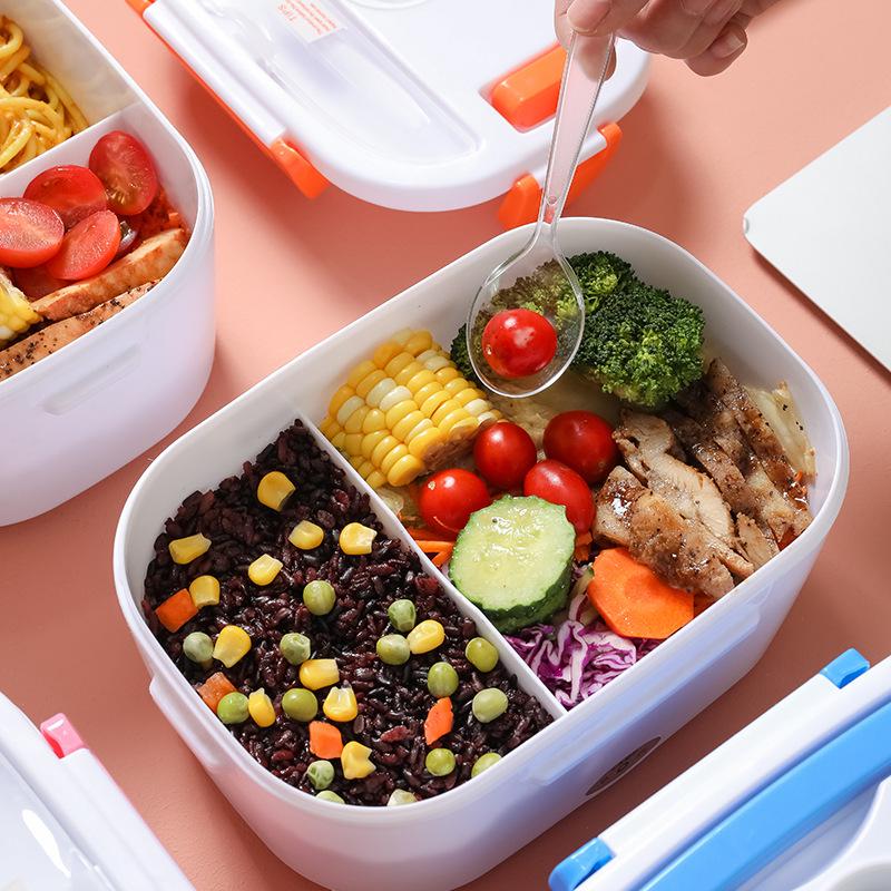 Portable Electric Heated Lunch Box for Home and Car Use with Plastic Inner Liner