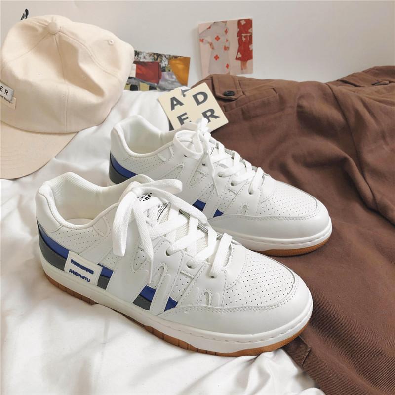 

2025 Men s Ins Hong Kong Trend Shoes Summer Breathable Sports Sneakers Casual Skate Shoes for Boys 39 белый