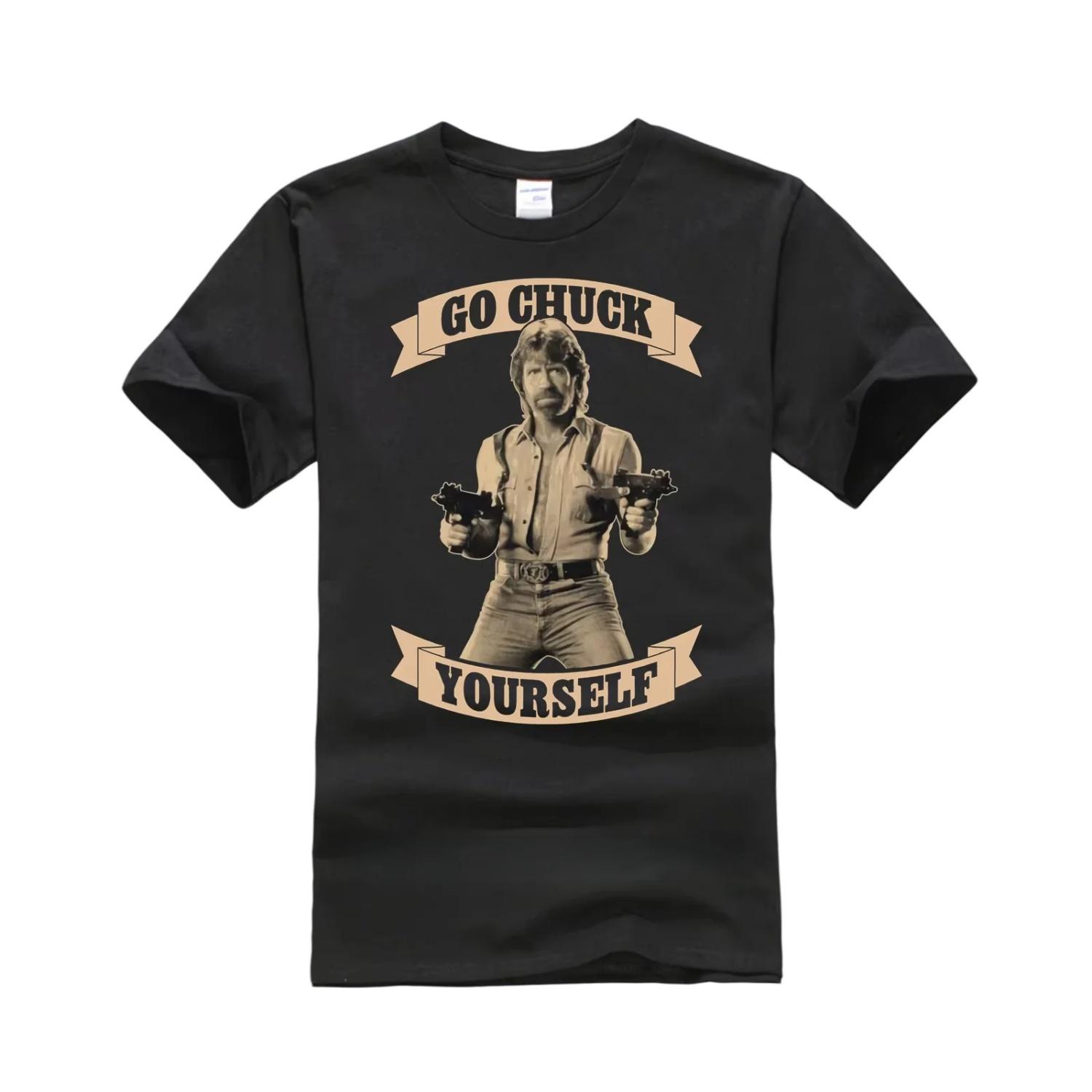 

CHUCK NORRIS GO CHUCK YOURSELF T-shirt Men and Women New Summer Cotton Clothing Casual Fashion Short Sleeved Tee Streetwear S разноцветный