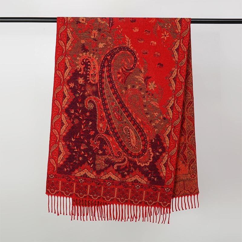 Warm Cashmere Poncho Shawl Scarf Luxury Print Thick Pashmina Winter Blanket Wraps Bufanda Casual Hijab Stoles Echarpe