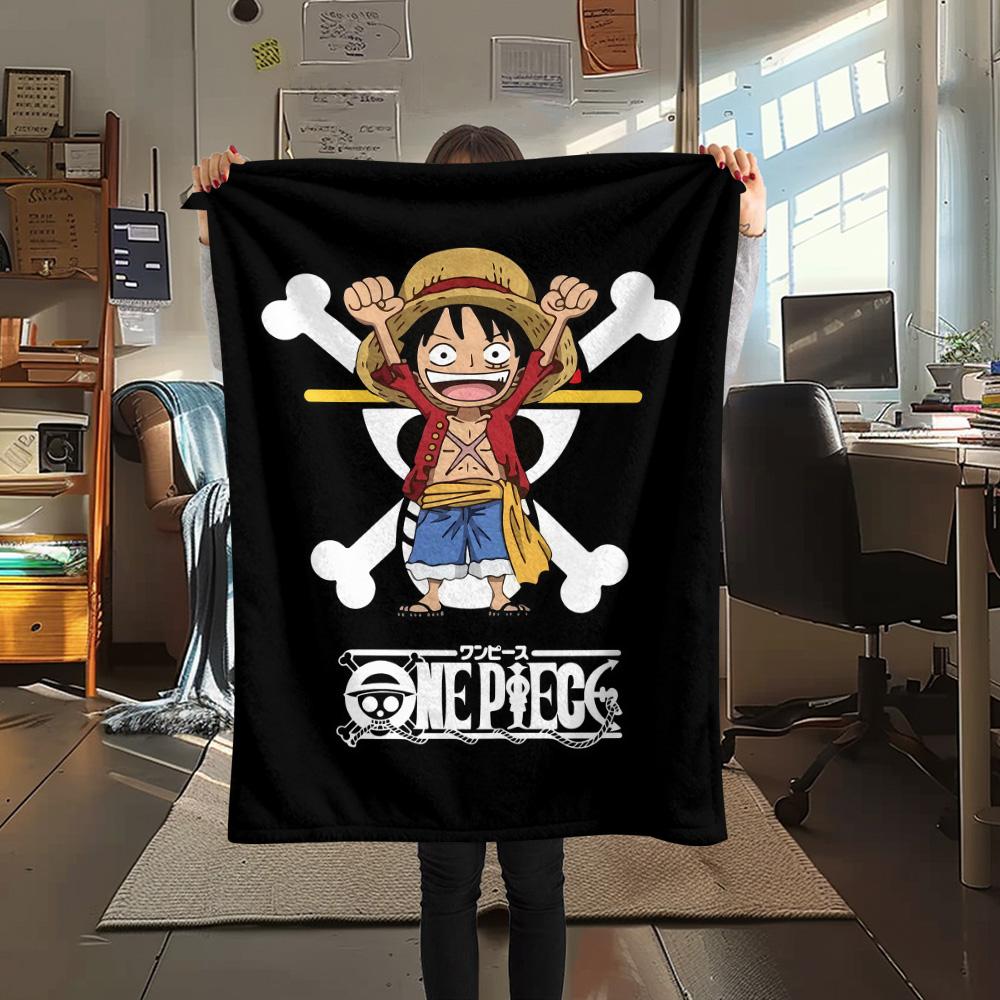 1pz Una Pezzo Monkey D Luffy Coperta in Flanella Fantasia Adatta a Tutte le Stagioni per Arredamento Casa Calore e Comfort Regali Regalo Festivo