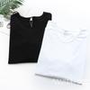 Summer Korean Plus Women's Casual Top Loose Solid Color V-neck Split Simple Short Sleeved T-shirt