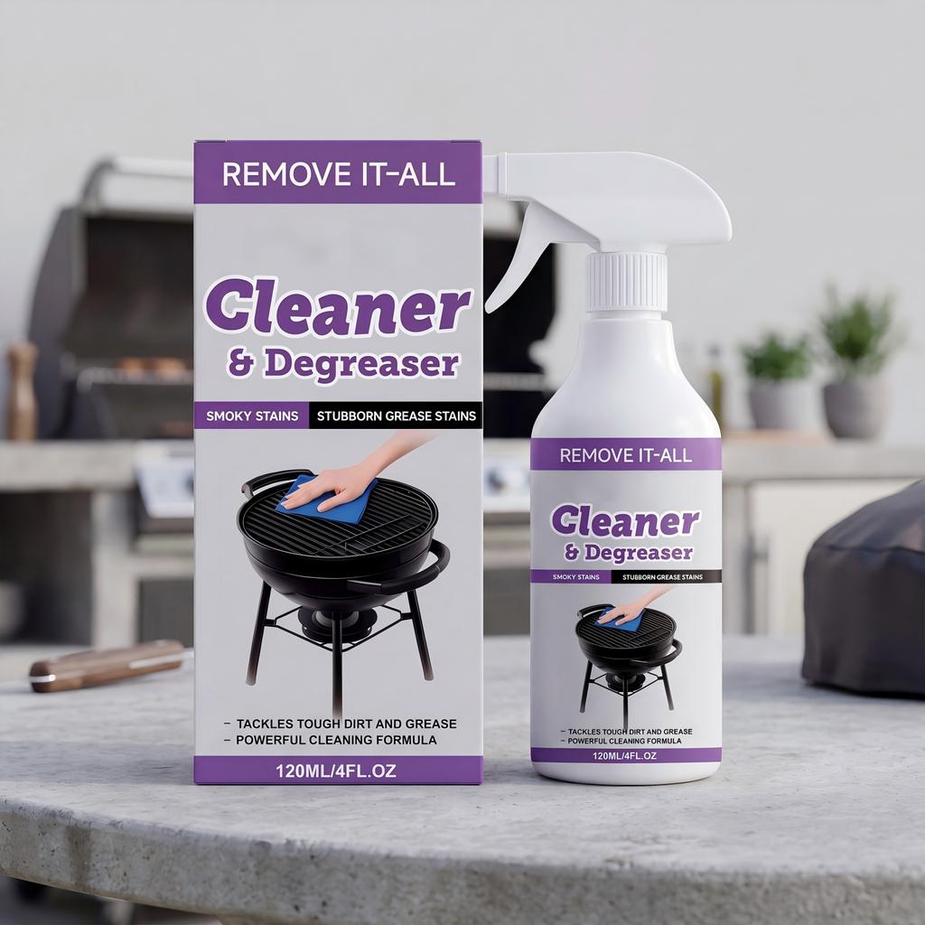 Barbecue Grill Cleaner Degreaser 120ml Powerful Formula for Removing Grease and Smoke Residue from Cooking Surfaces and Equipment
