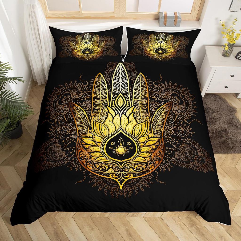 Hand Duvet Cover Sets for Teens Adults Queen King Size Lightweight Down Quilt Cover Set Abstract Art Bedroom Decor No Comforter
