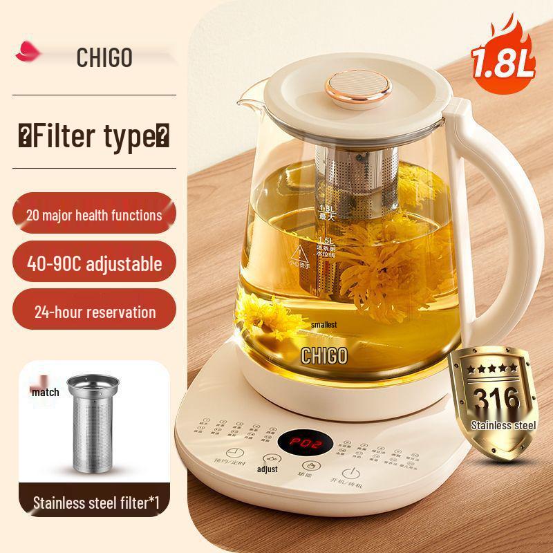 Oală de sănătate Ceainic electric din sticlă izolată